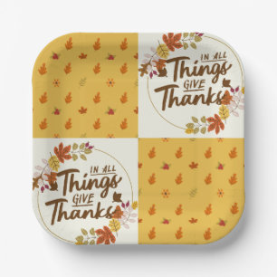 Thanksgiving,In All Things Give Thanks Paper Plate