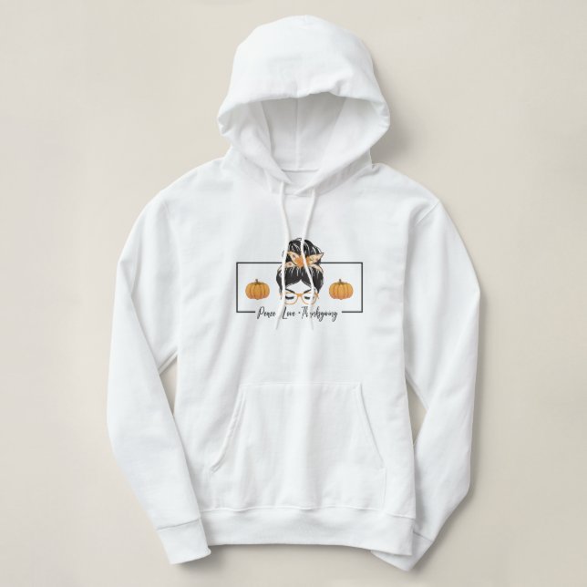 Thanksgiving inspired typography  hoodie (Design Front)