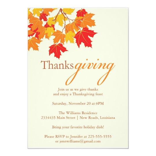 Thanksgiving Invitation | Zazzle.co.uk