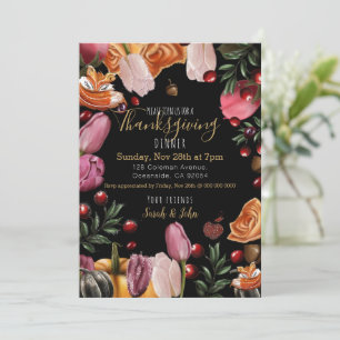 Thanksgiving Invitation colourful floral