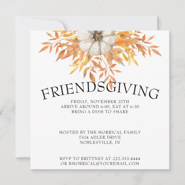 Thanksgiving invitation - editable (Front)