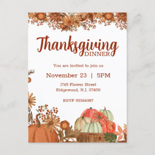 Thanksgiving Invitation Harvest Fall Design