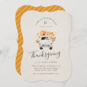 THANKSGIVING INVITATION    Rustic Fall Harvest