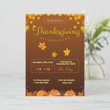Thanksgiving invitation template (editable)