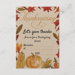 Thanksgiving invitation with RSVP