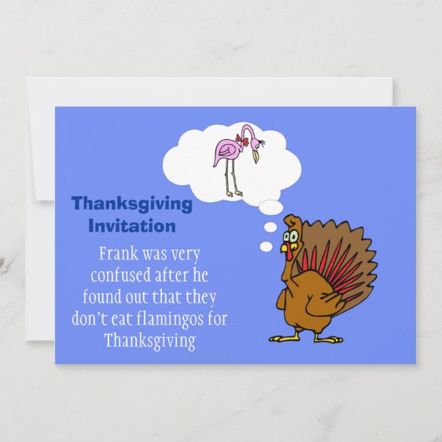 Thanksgiving Invitation with turkey (Front)