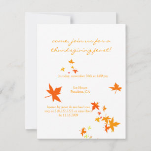 Thanksgiving invitations, maple leaves invitation