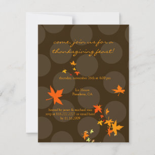 Thanksgiving invitations, maple leaves invitation