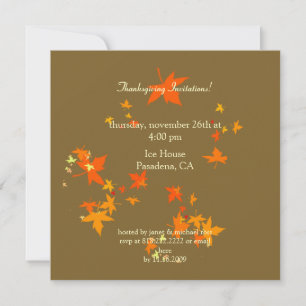 Thanksgiving invitations, maple leaves invitation