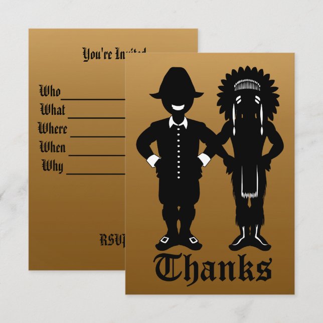 Thanksgiving Invitations Personalised Party Invite (Front/Back)