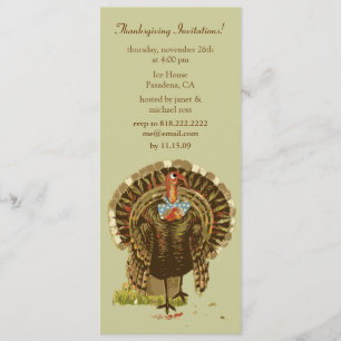 Thanksgiving invitations, vintage DIY background Invitation