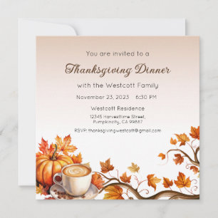 Thanksgiving Invite, Thanksgiving Dinner Invitation