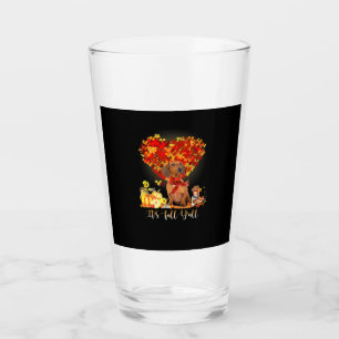 Thanksgiving It's Fall Y'all Dachshund Glass