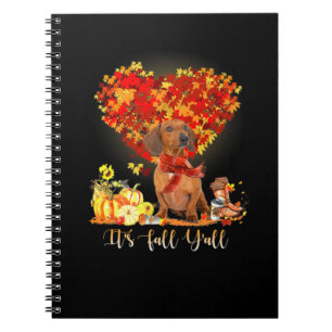 Thanksgiving It's Fall Y'all Dachshund Notebook