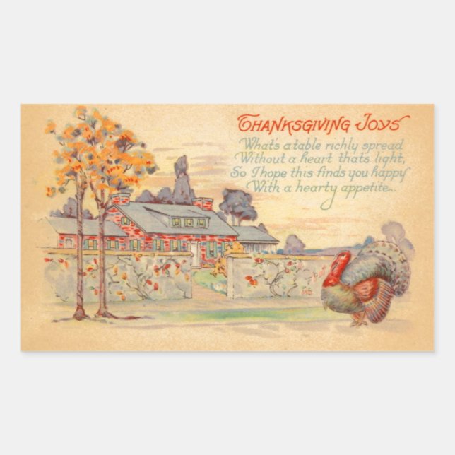 Thanksgiving Joys Vintage Sticker (Front)