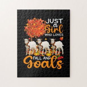 Thanksgiving Just A Girl Who Loves Fall And Goats Jigsaw Puzzle