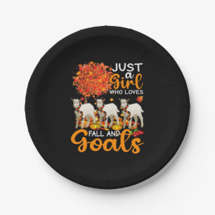 Thanksgiving Just A Girl Who Loves Fall And Goats Paper Plate