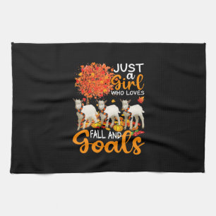 Thanksgiving Just A Girl Who Loves Fall And Goats Tea Towel
