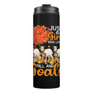 Thanksgiving Just A Girl Who Loves Fall And Goats Thermal Tumbler