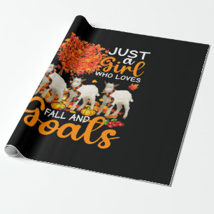 Thanksgiving Just A Girl Who Loves Fall And Goats Wrapping Paper
