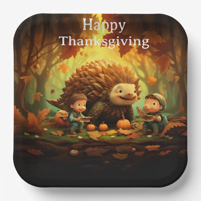 Thanksgiving Kids 11  Paper Plate (Front)