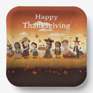 Thanksgiving Kids 12  Paper Plate