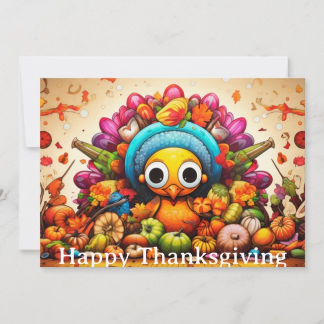 Thanksgiving Kids 2  Holiday Card (Front)