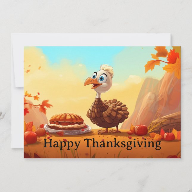 Thanksgiving Kids 8  Holiday Card (Front)
