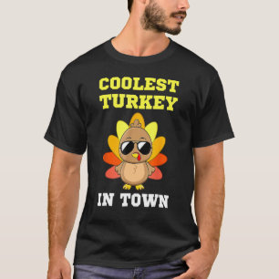 Thanksgiving Kids Toddler Boy Coolest Turkey In To T-Shirt