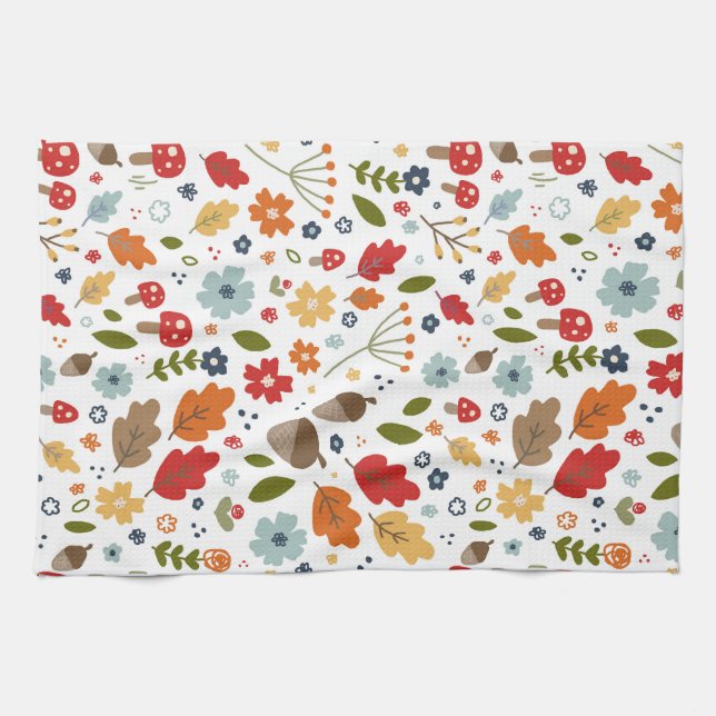 Thanksgiving Kitchen Dining Fall Colours  Tea Towel (Horizontal)