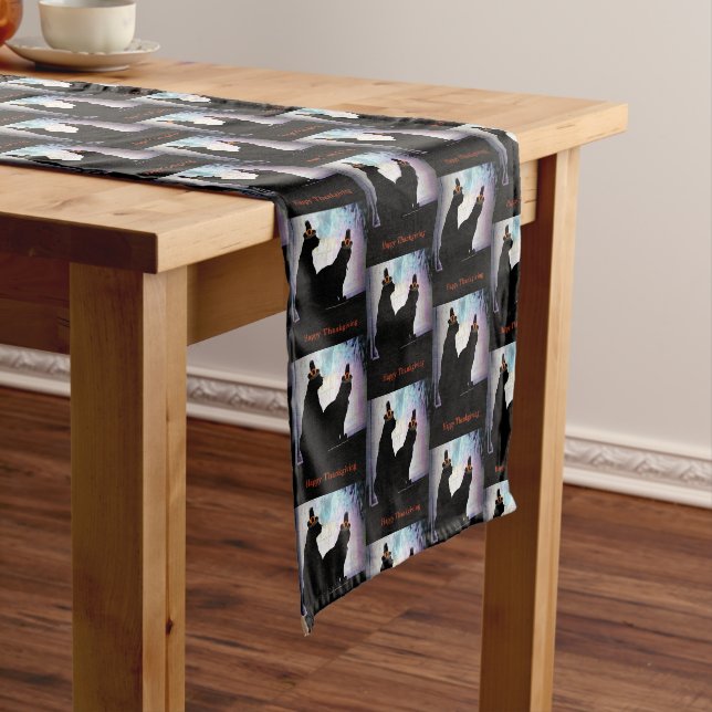 Thanksgiving Kitties Short Table Runner (In Situ)