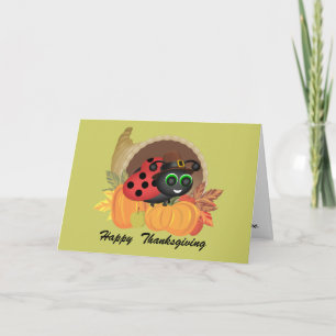 Thanksgiving Ladybug Cornucopia Card