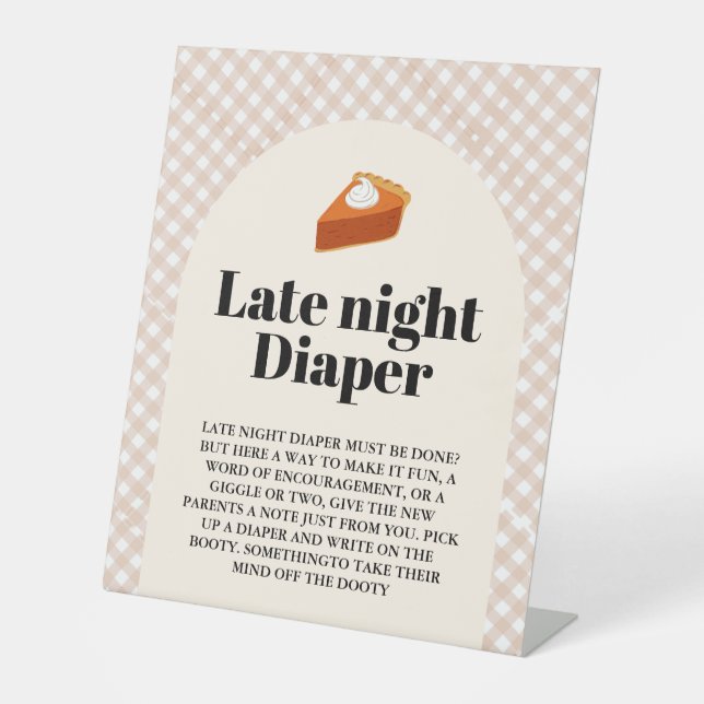 Thanksgiving late night diaper baby shower sign (Front)