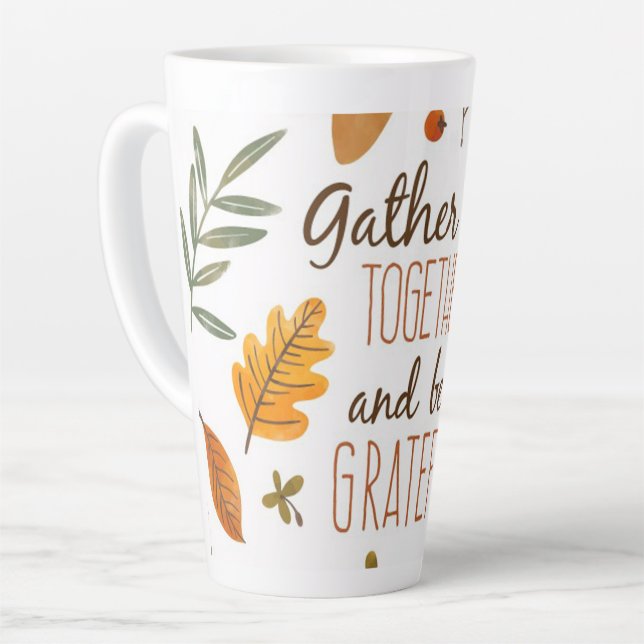 Thanksgiving Latte Mug (Left Angle)