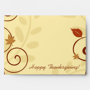 Thanksgiving Leaves and Swirls Envelopes