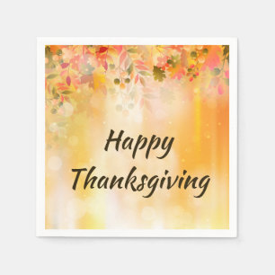 Thanksgiving Leaves Autumn Sparkle Napkin