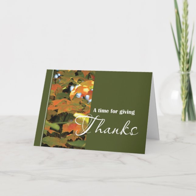 Thanksgiving Leaves Holiday Card (Front)