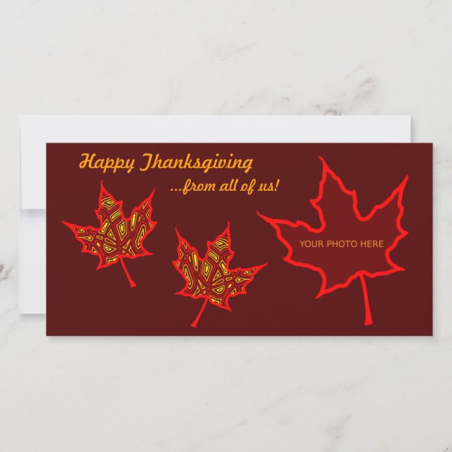 Thanksgiving Leaves Holiday Card (Front)