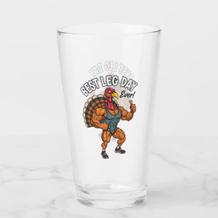 Thanksgiving Leg Day Glass Cup