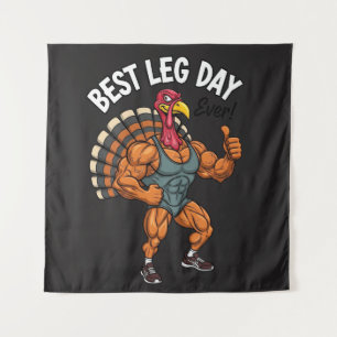 Thanksgiving Leg Day Wood Tapestry