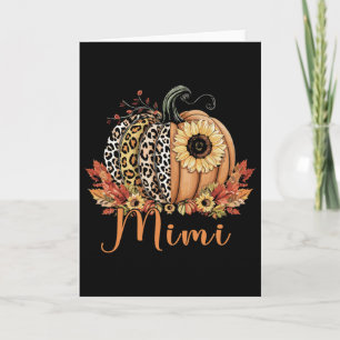 Thanksgiving Leopard Pumpkin And Sunflower Mimi  Card
