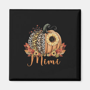 Thanksgiving Leopard Pumpkin And Sunflower Mimi Magnet