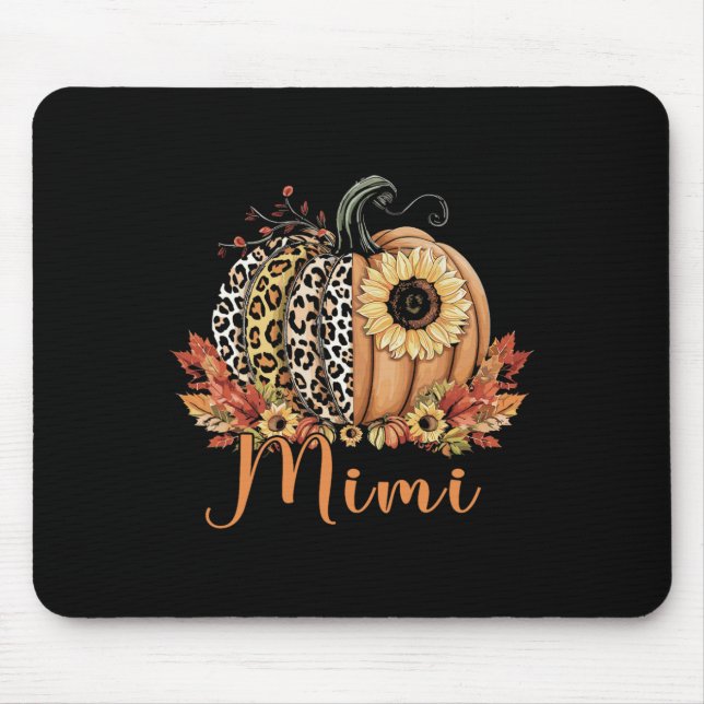 Thanksgiving Leopard Pumpkin And Sunflower Mimi  Mouse Mat (Front)