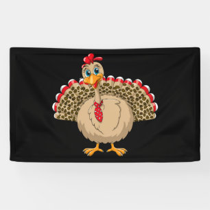 Thanksgiving Leopard Turkey Thanksgiving Autumn Banner