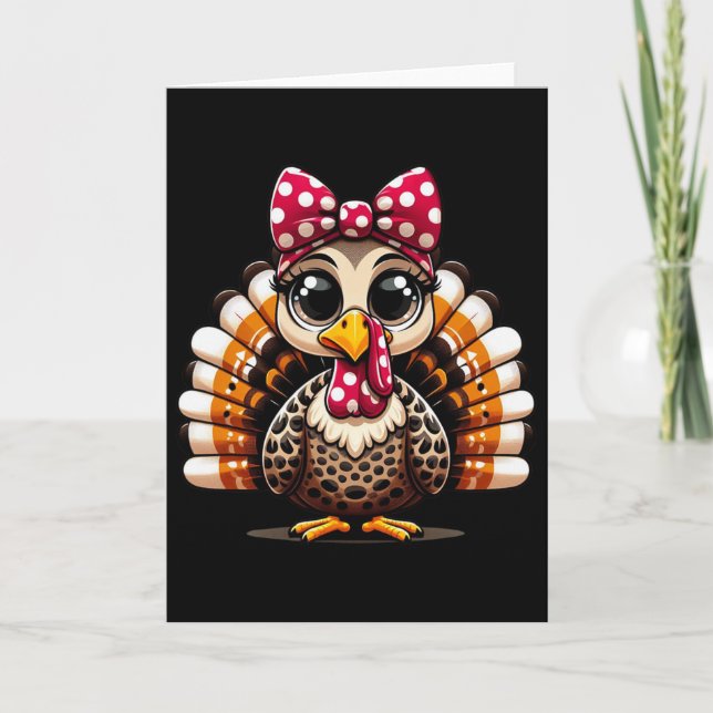 Thanksgiving Leopard Turkey Thanksgiving Autumn Fa Card (Front)
