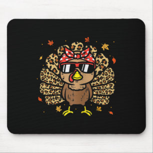 Thanksgiving Leopard Turkey Thanksgiving Autumn Fa Mouse Mat