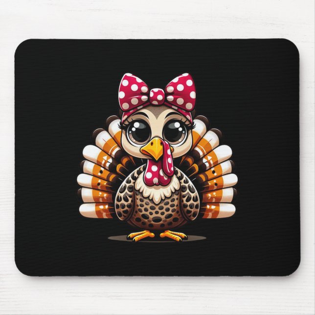 Thanksgiving Leopard Turkey Thanksgiving Autumn Fa Mouse Mat (Front)