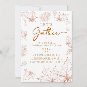 Thanksgiving, Let's Gather, Thanksgiving dinner Invitation
