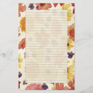 Thanksgiving Letters Autumn Flowers Fall Colors Stationery