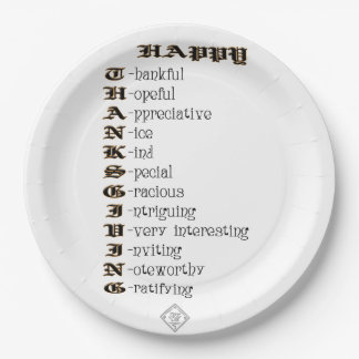 Thanksgiving Letters Paper Plates